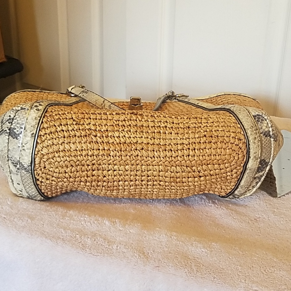 Hampton Python Straw Tote - Picture 4 of 4